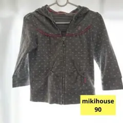 mikihouse ドット柄 フード付き トレーナー 90