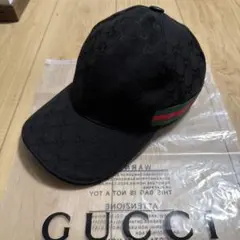 Gucci GGパターン キャップ 54cm 美品 チルドレンズ〕オリジナルGGキャンバス ベースボールキャップ