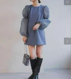 最終値下げ　Kastane　袖ボリュームミニワンピース　オケージョンドレス