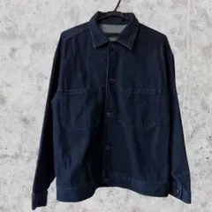 デニムジャケット Gジャン 定番 シンプル カジュアル着回し ブルー インディゴ