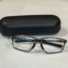 美品OAKLEYオークリークロスリンクゼロメガネフレーム度なしグレーシャドウ