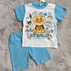 アンパンマン 半袖￼￼ パジャマ　上下セット　水色　90