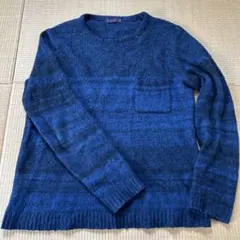 値下げしました。GAIJIN MADE ネイビー ストライプ ニット Sのサムネイル