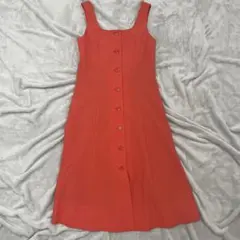 ポールスミス　ワンピース　ノースリーブ　Aライン　オレンジ　春夏　新品タグ付き