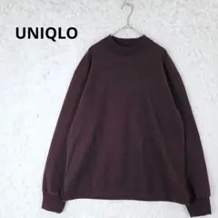 【UNIQLO】ユニクロ モックネック カットソー ボルドー バーガンディ Ｍ