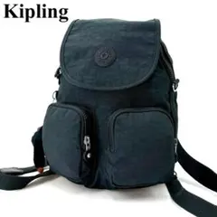 極美品✨Kipling キプリング リュック ナイロン 黒 モンキーチャームのサムネイル