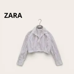 ZARA レースブラウス クロップド丈 花柄刺繍 シャツ 春コーデ トップス