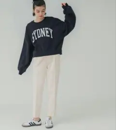 coca　微起毛　ハイウエスト　美脚テーパードパンツ