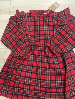 next 赤と黒のチェック柄ワンピース