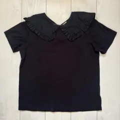 H&M Tシャツ　Mサイズ　ブラック　レディーストップス　フリル