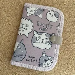 ハンドメイド ★マルチケース お薬手帳ケース ★KOKKA 猫 ネコ