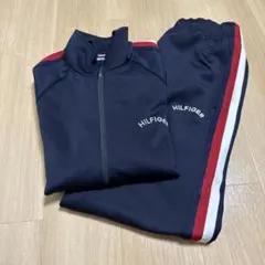 TOMMY HILFIGER ネイビー サイドストライプ ジャージパンツ