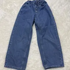 デニムブルー ワイドパンツ 140