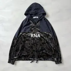 RNA ペイズリー柄ベロアアノラック ネイビー
