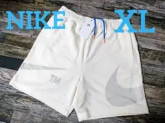 残少 XL ナイキ ビッグスウッシュ スウェット ショート パンツ 白