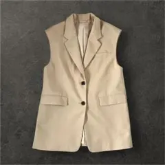 ジーユー GU オーバーサイズテーラードベスト ジレ ベージュ M