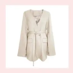 ♡新品未使用 anuans スリットスリーブノーカラージャケット beige