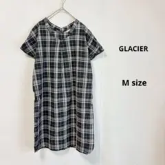 GLACIER グラシア　チェック柄チュニックワンピース　M フレンチスリーブのサムネイル