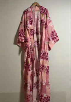 (2枚)浴衣　花柄長襦袢 ピンク・ベージュオレンジ系