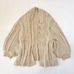who's who Chico カーディガン ケーブルニット ベージュ