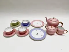 大倉陶園 色蒔き パンジー ティーセット カップ＆ソーサーケーキ皿他 