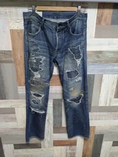 Johnbull ハードワーカー デニムパンツ ダメージ加工 34 - メルカリ