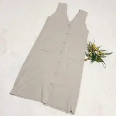 美品✨【ジーユー】GU ミラノリブニットジャンパードレス ワンピース XL ●