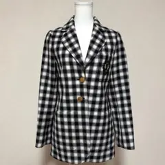 美品★ 路易威登 Vichy 格紋 簡約西裝外套 黑色 5P128