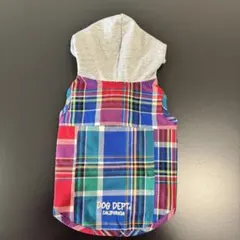 DOG DEPT チェック柄 犬用パーカー Mサイズ