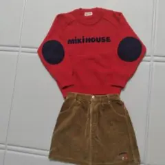 mikiHOUSE 赤 セーターとスカートセット 110cm