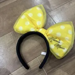 ミニーマウス　ディズニー　リボン　カチューシャ　黄色