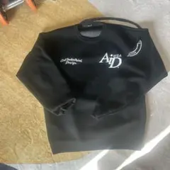 ブラック グラフィックプリント スウェット