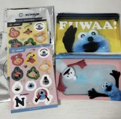 パペットスンスン　スシロー　コラボ　　クリアポーチ&シール