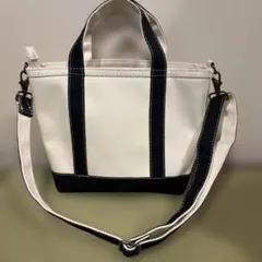 L.L.Bean 2WAY トートバッグ キャンパス 白、黒 282340 - メルカリ