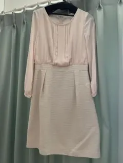 一回着　ナチュラルビューティーベーシック　ラメツイードドッキングワンピースM