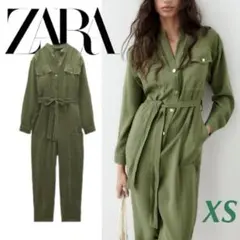 ZARA カーキ色　ジャンプスーツ