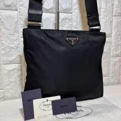 【未使用級品】PRADA ショルダーバッグ ブラック ナイロン レザー 斜めがけ