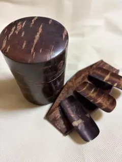 M37 ハイビスカス棗 茶葉入れ なつめ 茶壺 茶器 茶道具 抹茶道具
