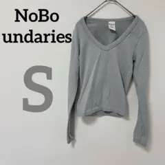 No Boundaries 【S】Vネック 長袖 Tシャツ グレー カットソー