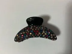 Crystal Tiara バンスクリップ カラフルストーン ヘアクリップ 黒