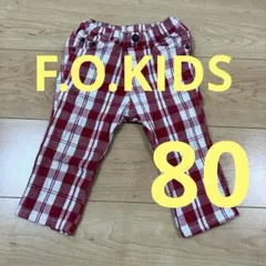 F.O.KIDS 80 赤と白のチェック柄パンツ