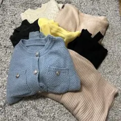 【最終お値下げ】7点ニットまとめ売り　カーディガン、ハイネック、ニットワンピ色々