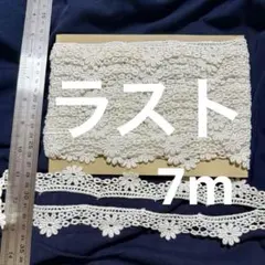 7m ケミカルレース お花モチーフ 反 巻売り ロール売り ホワイト デイジー