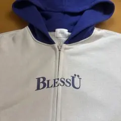 BLESSÜ グレー/ネイビー フルジップパーカー ブレスユー BLESSU