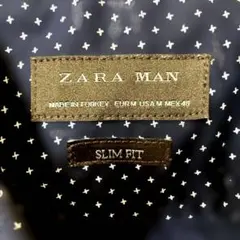 美品⭐︎ZARA MAN⭐︎長袖シャツ スリムフィット ネイビー