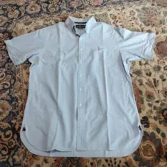 Ralph Lauren 半袖ボタンダウンシャツ 水色 クラシックフィット L