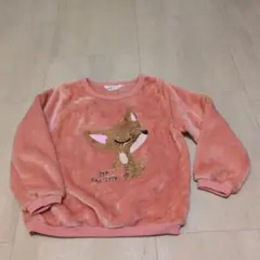 H&M ピンク キツネ刺繍 トレーナー