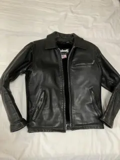 美品 Schott 643 シングルライダースレザージャケット 黒 36 ボア付