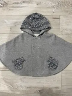 コムサ フォセット ベビーマント ポンチョ ノルディック柄