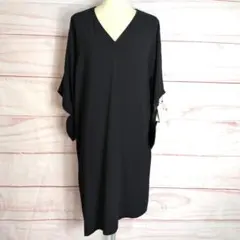 未使用※4298シズカコムロ※リボン付半袖 ワンピース 黒